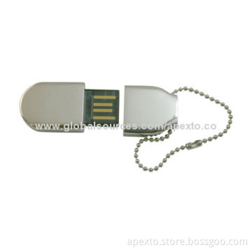 Silver USB Flash Drive with 16GB Storage Capacity, Supports Password Protection and Bootable
